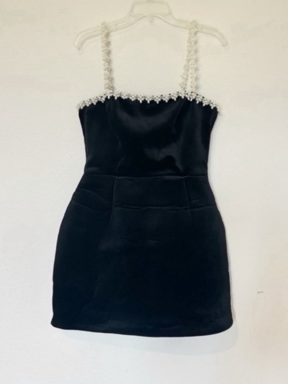 Nadine Merabi Em Velvet Black Pearl Mini Dress - Picture 5 of 11